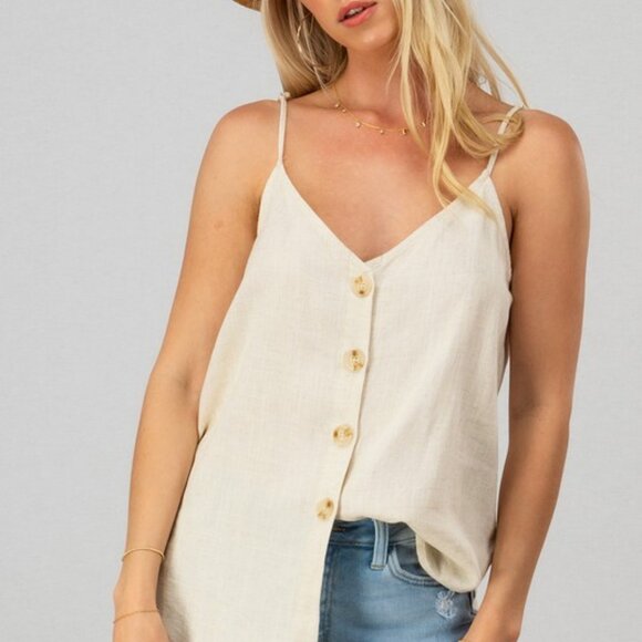 Linen Oatmeal Cami - Picture 3 of 7